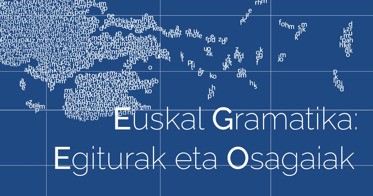 Euskal Gramatika: Egiturak Eta Osagaiak